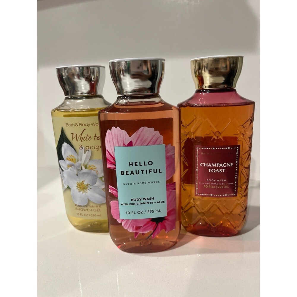 BBW DISCONTINUED White Tea & Ginger Wash Lot - Faceted Champagne Toast